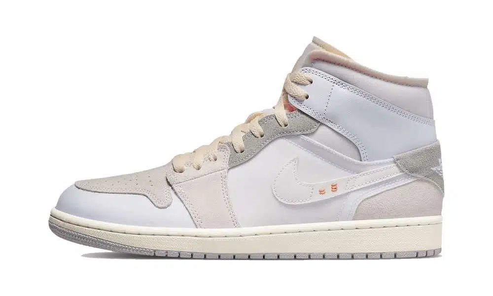 Jordan 1 Mid "Inside Out White Grey"